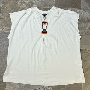 Banana Republic white V-neck short sleeve XXL blouse NWT